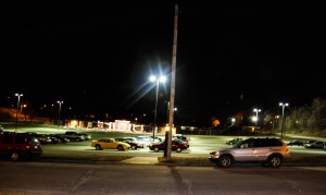 Night time in Morningside's Olsen Stadium parking lot is pretty safe with the streets  lit up from street lamps and campus security driving around to secure the area. 