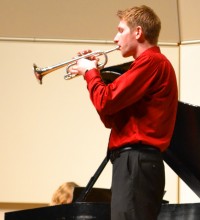Joel Dorsett performs at his junior recital