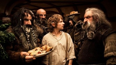Bilbo is baffled by dwarves in "An Unexpected Journey."