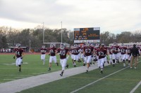 Mustangs running back onto the field for the 2nd half.