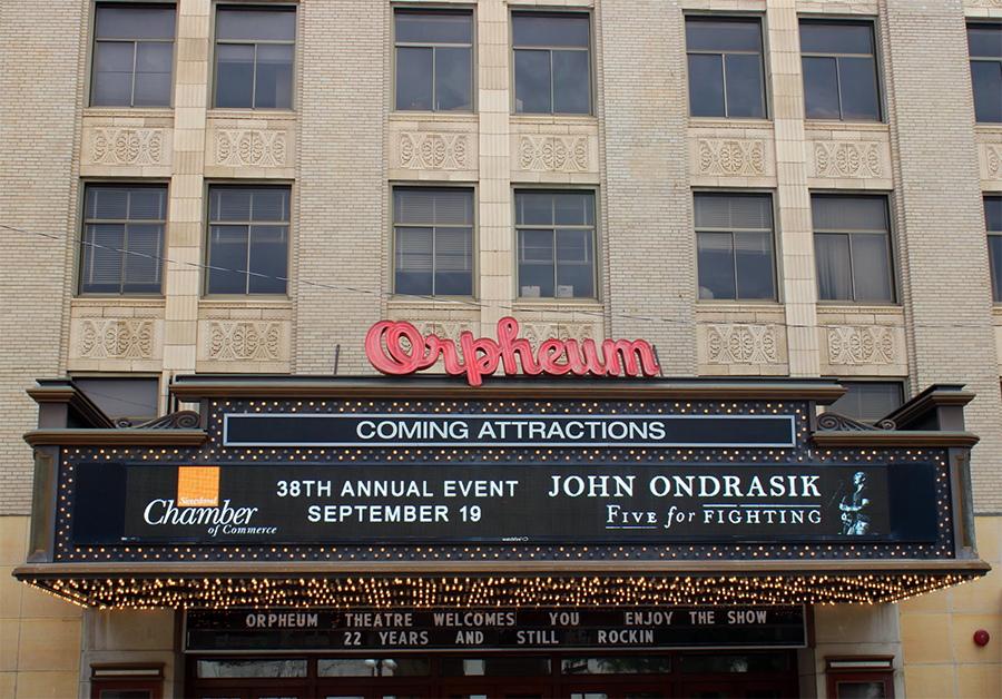 Entrance to the Orpheum theater in downtown Sioux City