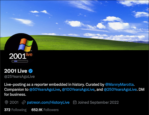 Live-Posting Past Events, As If It Were Today